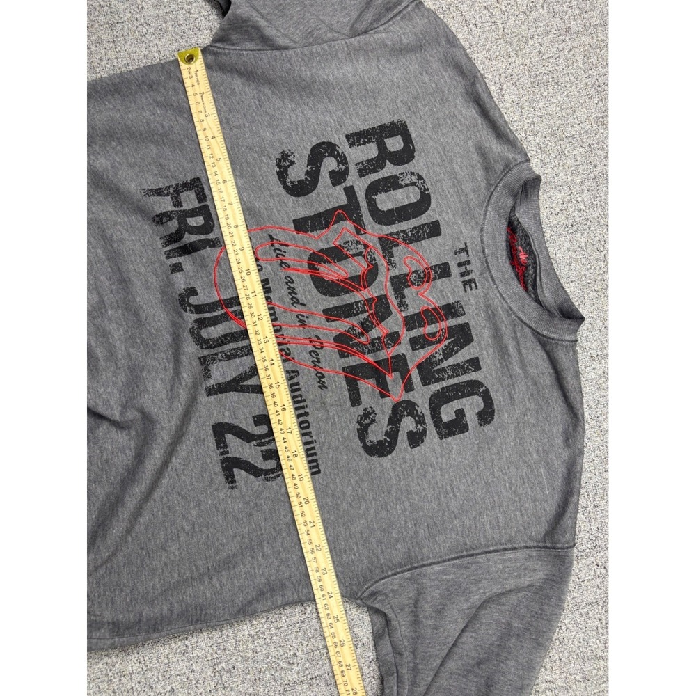 Rolling Stones Sacramento Tour Graphic Sweatshirt Grey Red Embroidery Large - Picture 7 of 9
